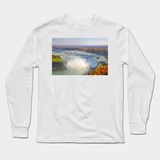 Niagara Falls in Autumn Painting Long Sleeve T-Shirt